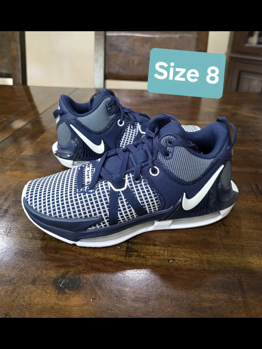 Nike LeBron James Witness 7 Low Navy Basketball Shoes DZ3299-401 Men’s Size 8